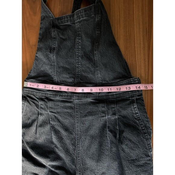 Madewell Tapered Black Denim Overalls Women Size 2 Clybourn Wash Crisscross Back - Picture 7 of 16